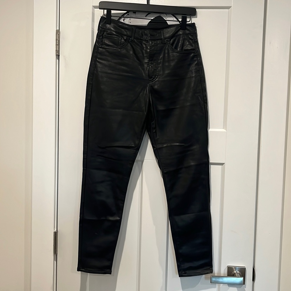 Black Faux Leather Pants with fleece insides | EXPRESS